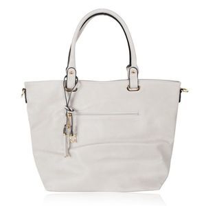 Gray Vegan Leather Tote Bag